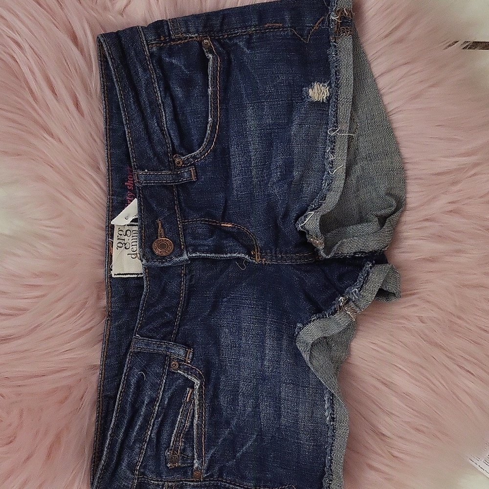 PRE-LOVED GRG DENIM DISTRESSED DENIM SHORTS-1